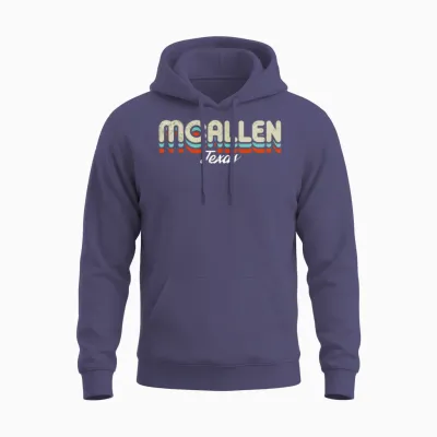 Retro Mcallen Texas Unisex Hoodie - Heather Sport Dark Navy