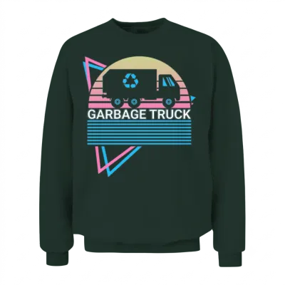 Garbage Truck Retro Unisex Sweatshirt - Forest