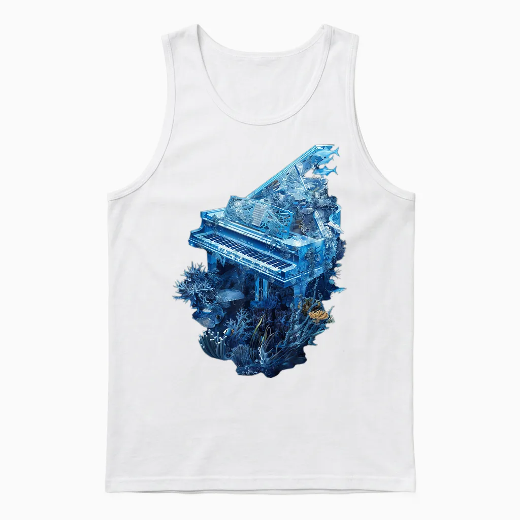 Eau Pour Piano - & Keys Unisex Tank Top in White