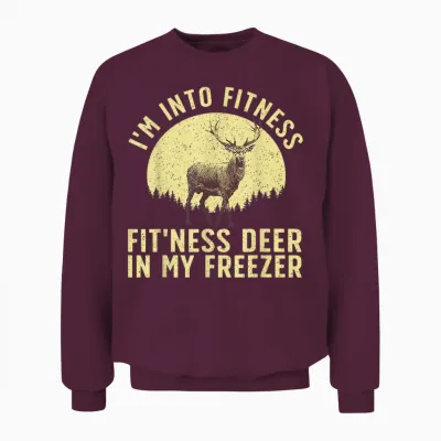 Funny Deer Hunting Art for Men Women Wildlife Hunter Hunting Unisex Sweatshirt - Maroon