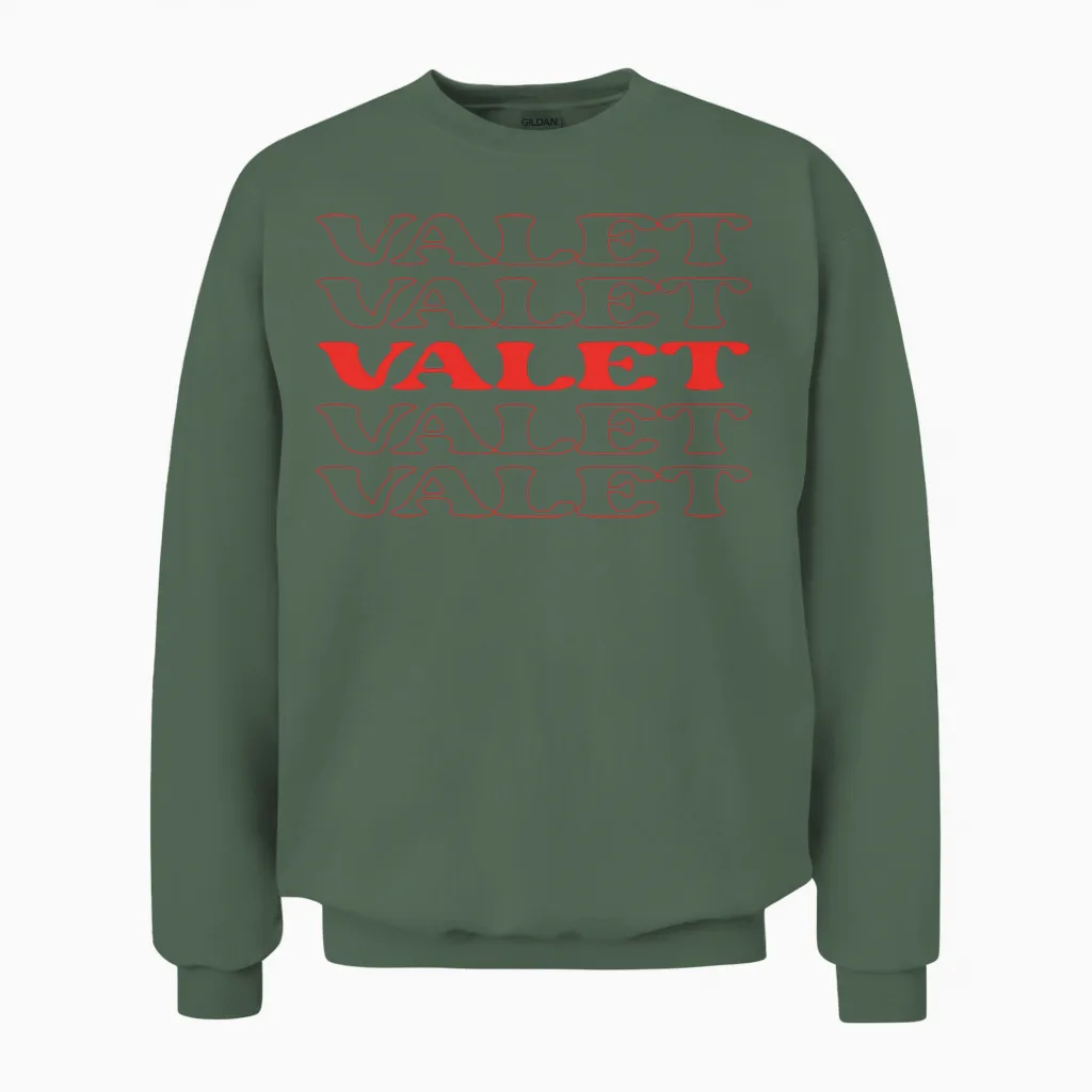 Valet Parking Attendant Personal Assistant Unisex Sweatshirt in Military Green