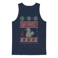 Squirrel Christmas Unisex Tank Top - Navy – 1