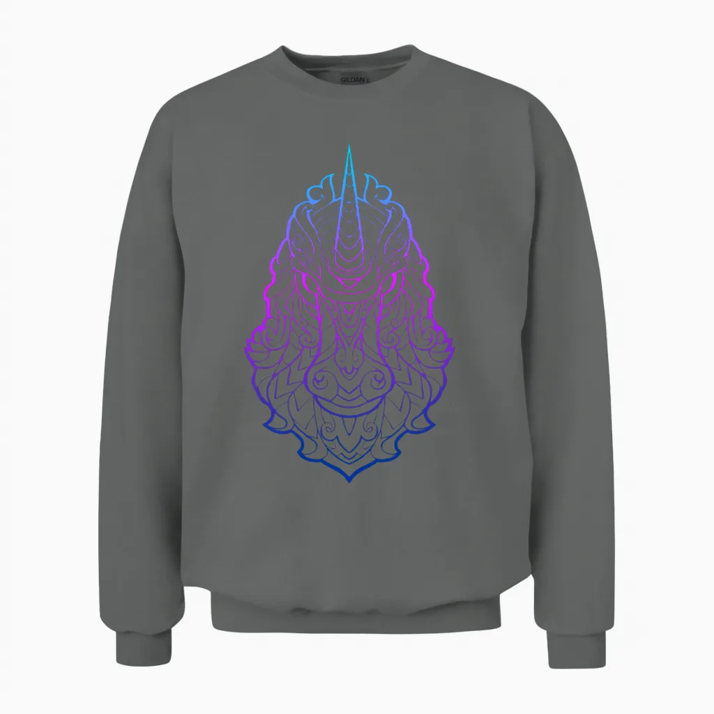 Funny Unicorn Unisex Sweatshirt in Graphite Heather