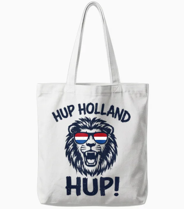 Hup Holland, Netherlands Flag Lion, Nederland Dutch Orange Tote Bags in White