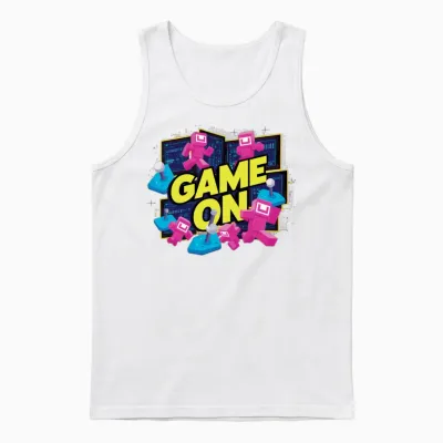 Retro Game on Design Unisex Tank Top - White
