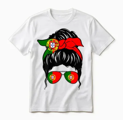 Portugiesisches Mädchen Portugal Portugiesische Flagge Portugiesische Frau Unisex T-Shirt - White