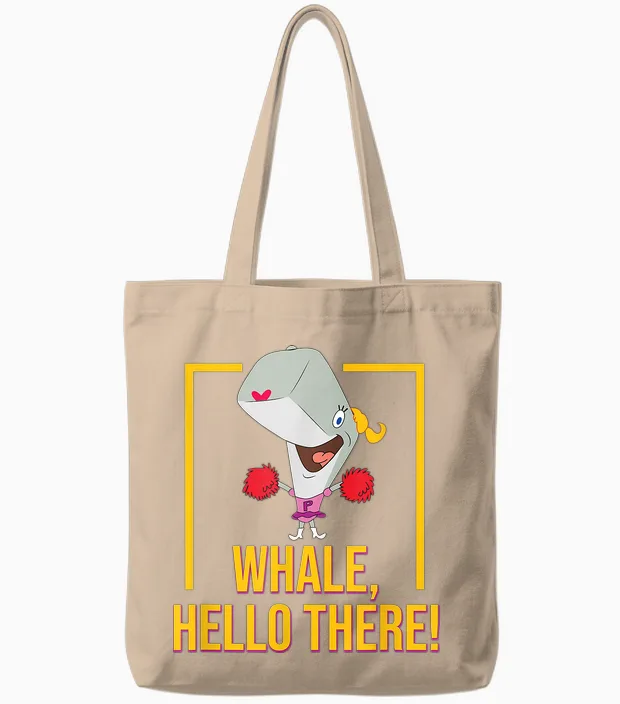 Pearl Krabs - Whale, Hello There! Tote Bags in Natural