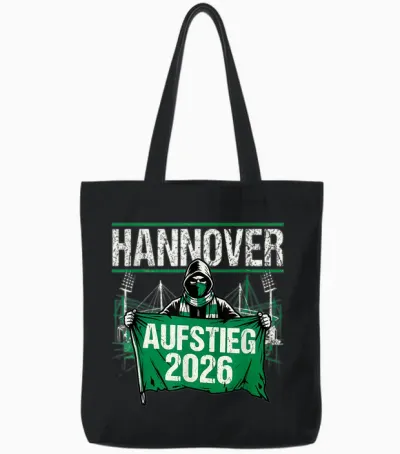 Hannover Aufstieg 2026, Aufsteiger Fußball Tote Bags - Black
