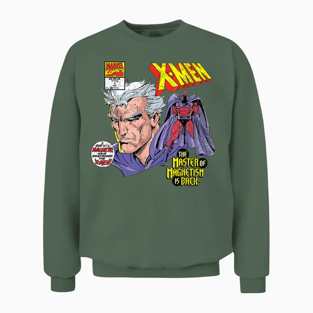 Marvel X-Men Magneto Master of Magnetism Unisex Sweatshirt in Military Green