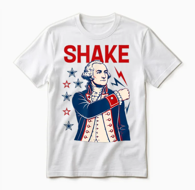 Funny Shake and Bake 4th of July Couple Matching Unisex T-Shirt in White