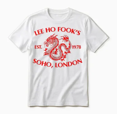 Le Ho Fooks Chinese Werewolf Restaurant Retro Vintage T-Shirt - Unisex-Adults - Black - Small - Short Sleeve - Unisex T-Shirt - White