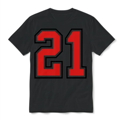 21 Sports Jersey Football Number Unisex T-Shirt - Black