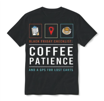 Black Friday Sale Coffee Shopping Squad Unisex T-Shirt - Black