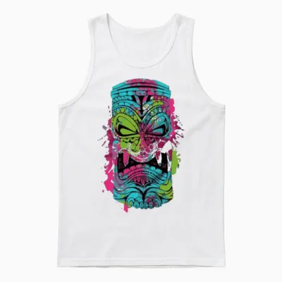 The Mask Color Funny Unisex Tank Top - White