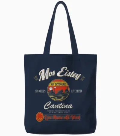 Star Wars Classic Mos Eisley Cantina Live Music All Week Ad Tote Bags - Navy
