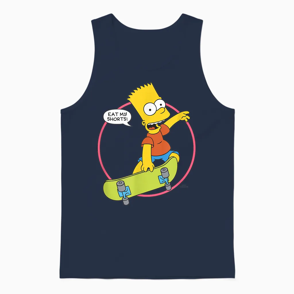The Simpsons Bart Simpson Eat My Shorts Unisex Tank Top in Navy