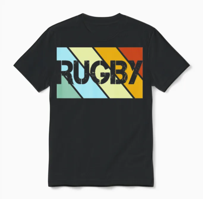 Rugby Retro Unisex T-Shirt in Black