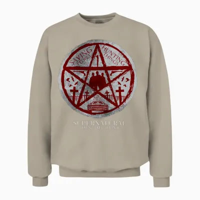 Supernatural Saving People Hunting Things Langarmshirt Unisex Sweatshirt - Sand