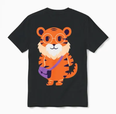 Funny Tiger Unisex T-Shirt - Black