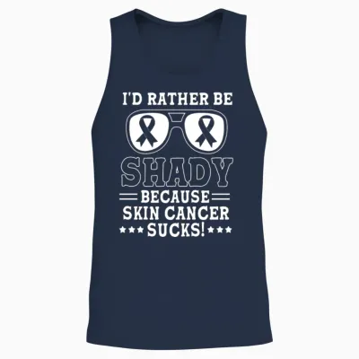 Id Rather Be Shady Funny Cancer Warrior Melanoma Unisex Tank Top - Navy