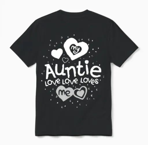 My Auntie Love Love Loves Me Unisex T-Shirt in Black