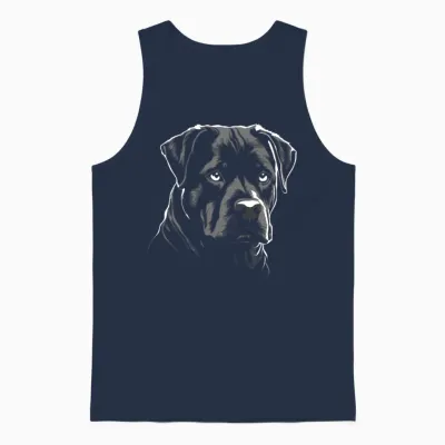 Cute Rottweiler Silhouette Unisex Tank Top - Navy