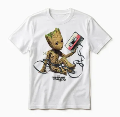 Marvel Guardians of the Galaxy Vol. 2 Groot Tape Portrait Unisex T-Shirt - White