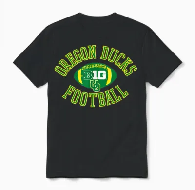 Oregon Ducks Big 10 Football Huddle Officially Licensed Unisex T-Shirt - Black