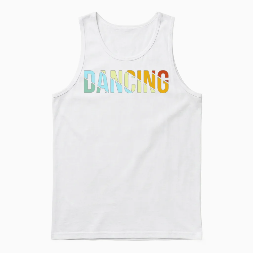 Dancing Retro Unisex Tank Top in White