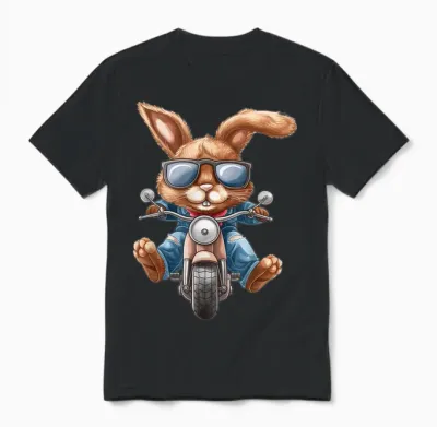 Osterhase Hase Motorrad Motorrad Biker Unisex T-Shirt - Black