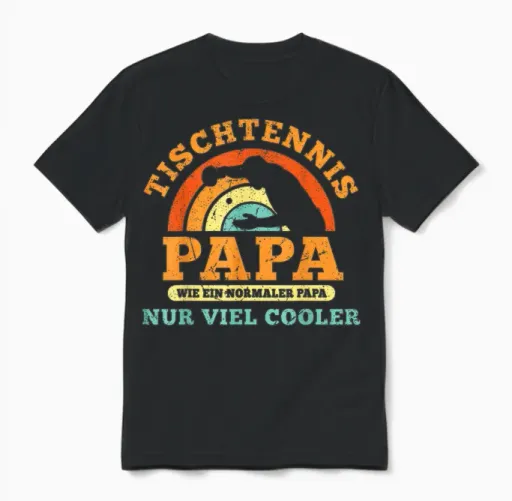 Tischtennis Papa - Nur Cooler Vater Tischtennisspieler Unisex T-Shirt in Black