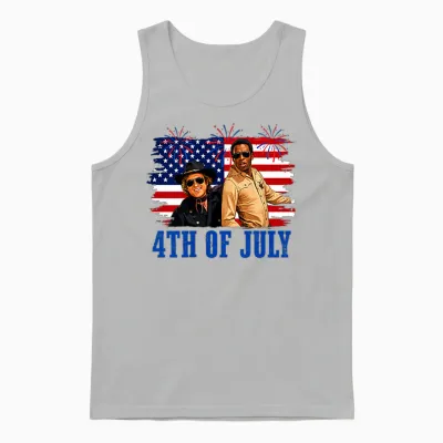 Hey Where the White Women at Fourth July Humor 2 Side Unisex Tank Top - Ash