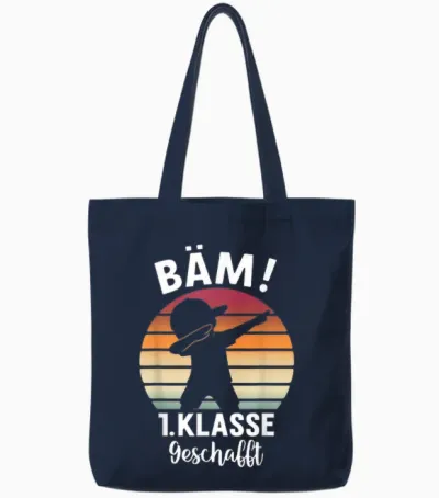Bäm 1. Klasse Geschafft 2025 Abschluss 1. Klasse Tote Bags - Navy
