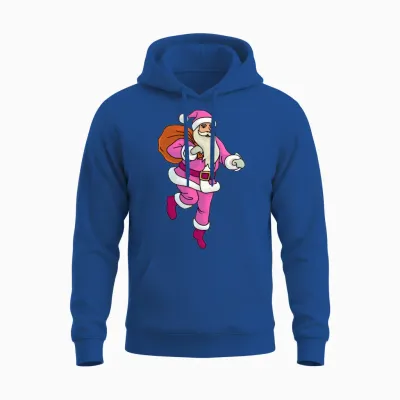 Retro Pink Santa Unisex Hoodie - Royal