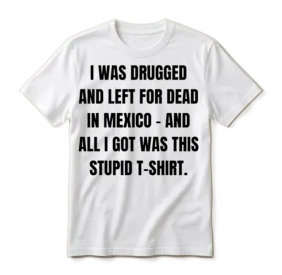 I Was Drugged and Left for Dead in Mexico And Unisex T-Shirt - White