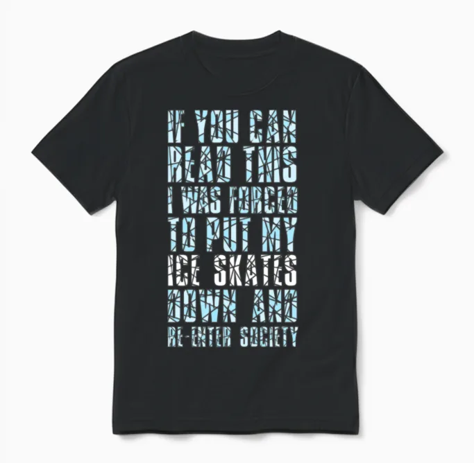 Funny Ice Skating Unisex T-Shirt in Black