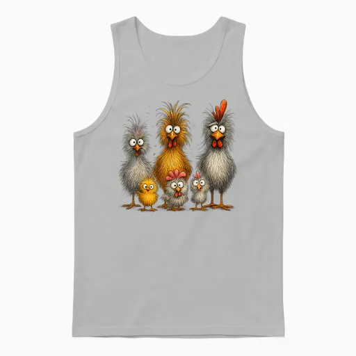 Chicken Art Crazy Chicken Gifts for Men Women Child Boy Family Unisex Tank Top - Ash