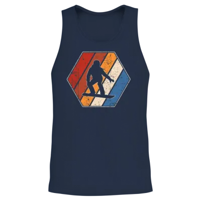 Snowboarding Retro Unisex Tank Top - Navy