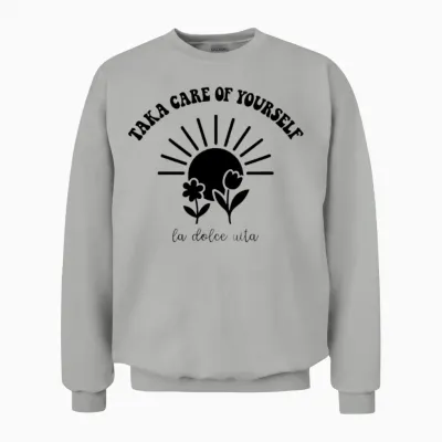Shine Bright, Grow Free Taka Care of Yourself Unisex Sweatshirt - Ash
