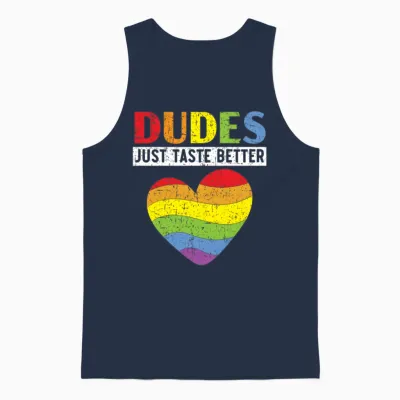 Dudes Just Taste Better Pride Month Lgbtq Gay Unisex Tank Top - Navy
