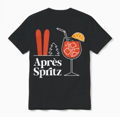Après Spritz X Aperölchen Spritz & Skiing Skier Ski T-Shirt, Black Unisex T-Shirt - Black