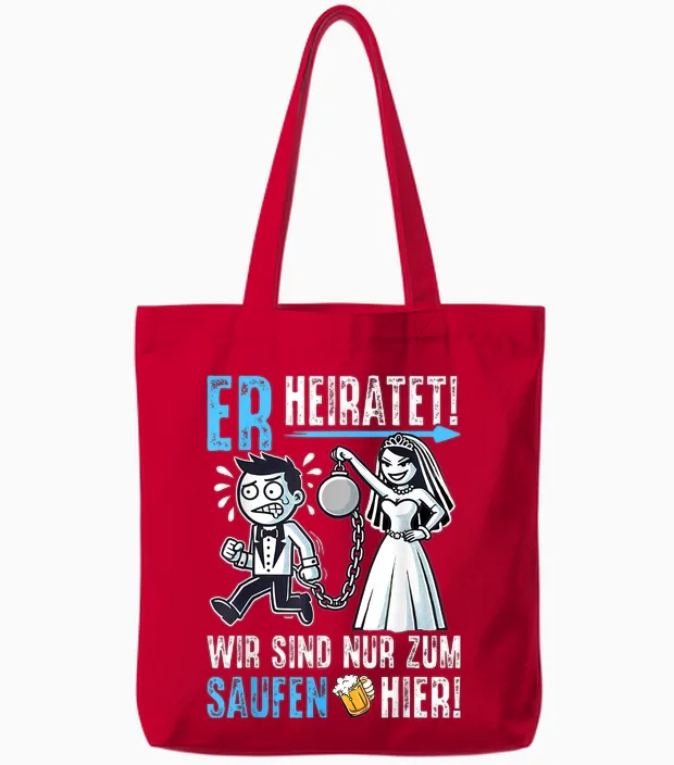 Junggesellenabschied T-Shirt Männer Jga Poltern Mann Jga Tote Bags in Red