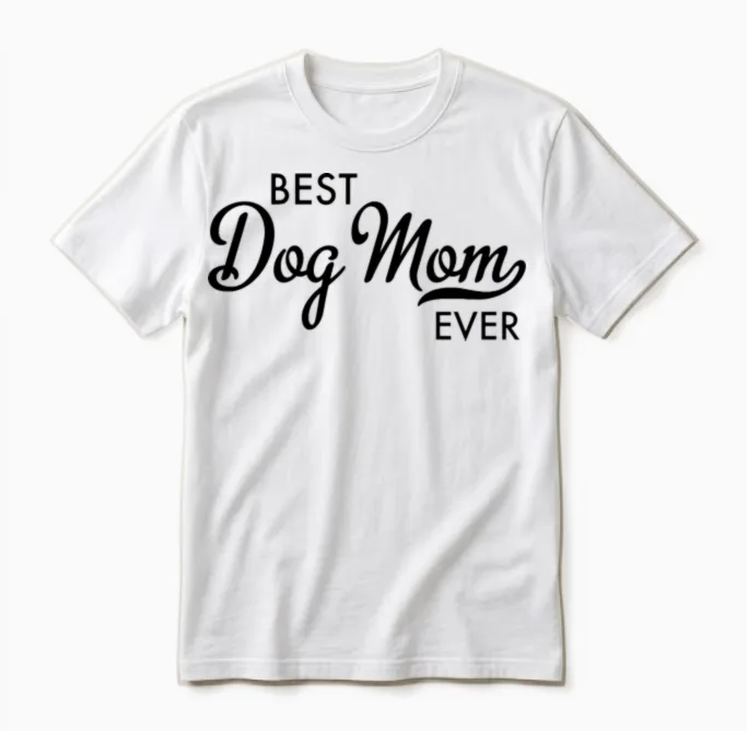 Dog Mom Unisex T-Shirt in White