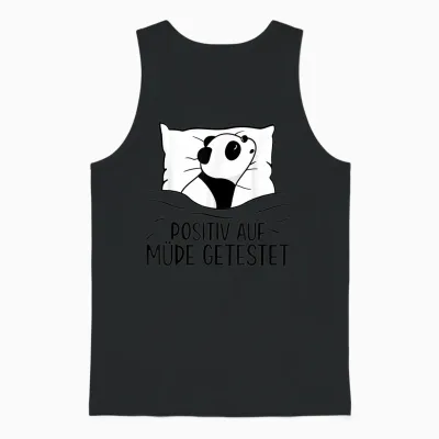Cute Panda Official Sleep Shirt Pyjamas T-Shirt, White, S Unisex Tank Top - Black
