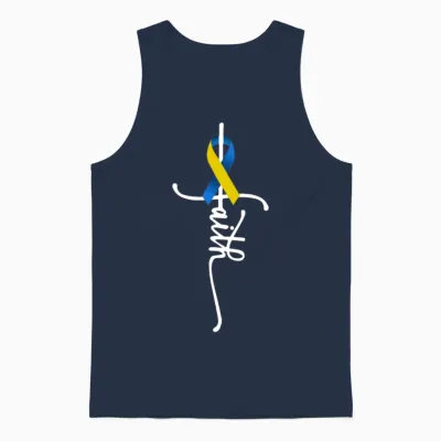 Down Syndrome Faith Down Syndrome Awareness Gifts Unisex Tank Top - Navy