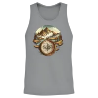 Beautiful Scenery for Hiking with a Compass Unisex Tank Top - Sport Grey – 2