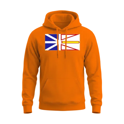 Flag of Newfoundland and Labrador, Drapeau Tnl, Ca Unisex Hoodie - Safety Orange