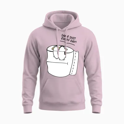 Funny Toilet Paper Shirt Funny Picture Unisex Hoodie - Light Pink