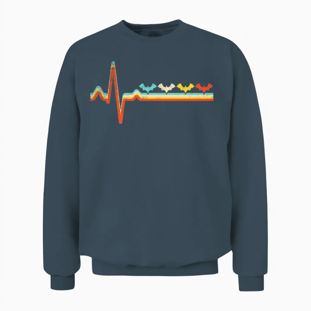 Bat Retro Unisex Sweatshirt in Dark Heather