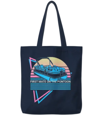 Boating Retro Tote Bags - Navy